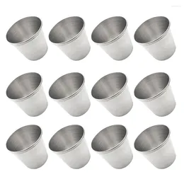 Wine Glasses 12 Pcs Seasoning Cup Glass Espresso Mug Metal S Stainless Steel Bar Cups