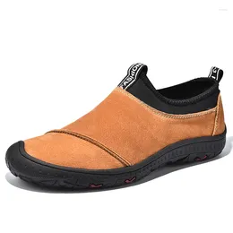 Walking Shoes Men's Leather Outdoor Casual Breathable Soft Driving Non Slip Manual Sports