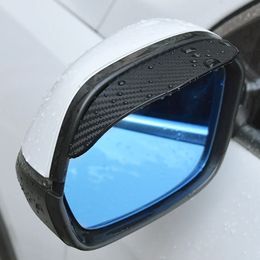2 pezzi specchietto retrovisore per auto pioggia sopracciglio visiera in fibra di carbonio retrovisore per auto lato neve visiera parasole copertura antipioggia accessori per specchietti per auto