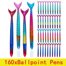 160Pcs Mermaid Ballpoint Pen Glitter Pens For Kid Children Adult Stationery Office School Supplies