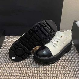 Designer Thick Sole Casual Shoes Spring Round Toe Colored Heightened Small Leather Shoes Platform Women's Shoes Dress Shoes Women's High Quality Genuine Leather 41