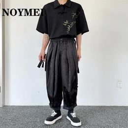 Men's Pants NOYMEI Summer Chinese Style Embroidered Lantern Loose 2024 Trendy All-match Handsome Chic Trousers WA4179