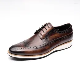 Dress Shoes Trendy Brogue For Men Genuine Leather Daily Outdoor Business Party Office Casual Shoe Custom Service In