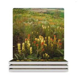 Table Mats Paintbrush On The Palouse Moscow Idaho Ceramic Coasters (Square) Cute Kitchen Supplies Stand Set