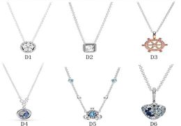 Designer Jewelry 925 Silver Necklace heart Pendant fit P Couple Pumpkin Car New Product Blue Moon love Necklaces European St3233881