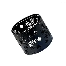 Candle Holders Christmas Decorations Iron Hollow Holder Glass Top Dining Table Winter Candles Decorative