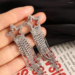 Dangle Earrings Long Fashion Fringe Star Rhinestone Accessories Tassel Crystal Stud Jewellery Earring Drop