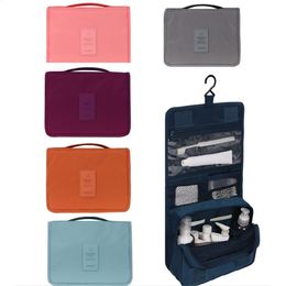 حقيبة المرحاض حقيبة سفر غسل معلقة قابلة للطي كيس خطاف كيس غسل كيس مستحضرات التجميل المحمولة