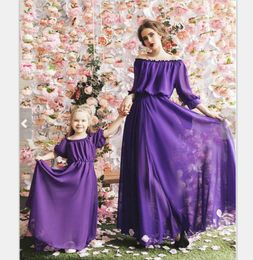 Maternity Women Mother Daughter Maxi Dress Family Matching Outfits Fashion Mommy and Me Long Dress Family Fitted9492434