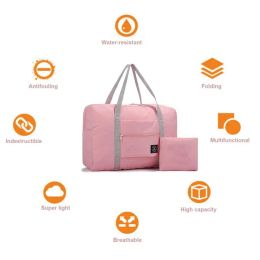 Customise Any Name Travel Bag Women Handbag Luggage Foldable Gadget Organiser Large Capacity Letter Pink Tote Travel Accessories