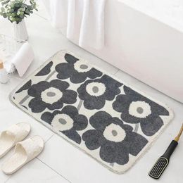 Carpets Door Rug Rectangle Shower Mat Floral Print Inside Entryway