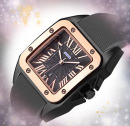 popular fashion womens men simple square dial watch Cystal Ladies Three Stiches Roman Tank Series Crystal Mirror Quartz table noble elegant set clock watches gifts