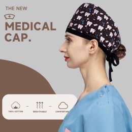 Scrubs Cap Adjustable Tie Nurse Scrubs Hat Cotton Surgical Hats Medical Accessories Unisex Beauty Salon Lab Work Hats Baotou Cap