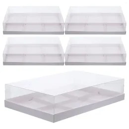 Take Out Containers 5 Pcs Bakery Packaging Case Biscuit Party Accessory Packing Box Cake Container Paper Snack Packages