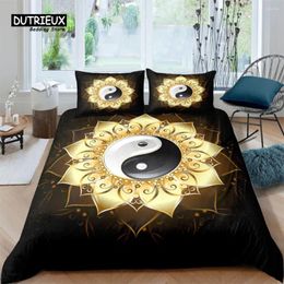 Bedding Sets Gossip Duvet Cover King Boho Trippy Art Quilt Microfiber Traditional Ying Yang Theme Set For Girl Boys