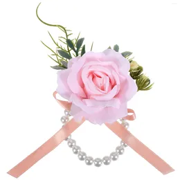 Decorative Flowers Artificial Wrist Bridegroom Decor Fake Wristlet Cloth Bridesmaid Wristband