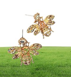 Whole design individual character stereo sets small bee 925 silver needle earring web celebrity delicate girl heart ear nail 579078899134