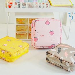 Storage Bags Large Capacity Sanitary Napkin Cartoon Pattern Portable Tampon Organiser 1Pc Cosmetic Lipstick Pouch For Women