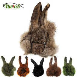 Vtwins Fishing Fly Tying Material Hare Mask Hare's Ear Fly Bodies Wing Nymph Rabbit Fur Natural Colour Dubbing Material Tackle