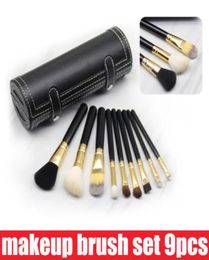 M 9 Pcs Makeup Brushes Set Kit Travel Beauty Professional Wood Handle Foundation Lips Cosmetics Makeup Brush with Holder Cup C6046686