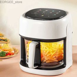 Air Fryers Intelligent electric air fryer large capacity AC oven oil-free kitchen 360 baking visual window household appliances Y240402