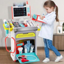 Kids Simulated Doctor Toy Workbench Suit Medical Tool Pretend Role Play Toy Nurse Tools Nurse Girls Gifts Educational Game Boys