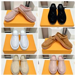 Womens platform Sandals Designer Leather Flat Casual Shoe sliders mens kid lady fur sandal Rubber Slide Summer Slipper Mule cover toes 2024 35-41