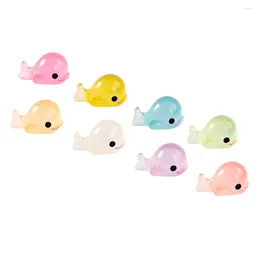 Garden Decorations 8 Pcs Animals Micro Landscape Luminous Dolphin Decor Tiny Figures Miniature Resin