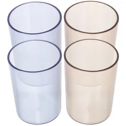 Mugs 4 Pcs Toothbrush Cup Toothpaste Holder Mouthwash Cups Bathroom Multipurpose Plastic Travel