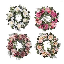 Decorative Flowers Artificial Wreath Floral Swag Pography Props For Window Party Living Room