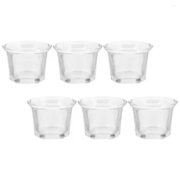 Candle Holders 6 Pcs Glass Clear Jar Small Storage Container Exquisite Holder Transparent Decorations Creative Craft