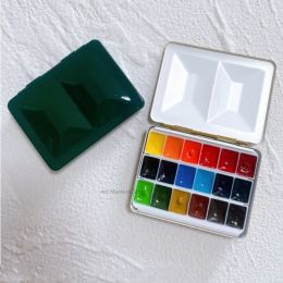 Italian FOME Solid Watercolour Paint Enamel Box 12/16/18/24 Half Grid Full Grid Palette Art Supplies