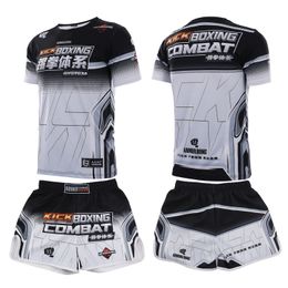 MMA Shorts Boxing Competition Fitness Children's Sports Top Short sleeved Judo T-shirt Customized Set Training Muay Thai