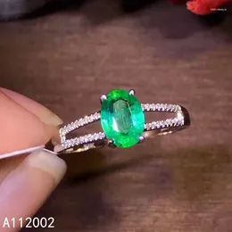 Cluster Rings KJJEAXCMY Fine Jewelry Natural Emerald 925 Sterling Silver Adjustable Gemstone Women Ring Support Test Trendy Classic