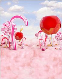 Vinyl Candy Backdrop Pography Light Blue Sky Soft Pink Cloud Floor Children Baby Birthday Party Backdrop Digital Backgrounds7242917