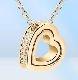 Pendant Necklaces Heart Necklace Women Silver 18K Gold Plated Designer Jewelry Crystal Pendants Jewellery Valentine039s Day A2137224