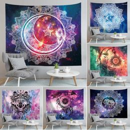 Tapestries Romantic Universe Galaxy Hippie Tapestry Wall Hanging Mandala Star Moon Celestial Art Yoga Mat Rug