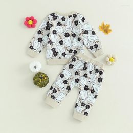 Clothing Sets Toddler Baby Girl Halloween Outfit Cartoon Pumpkin Long Sleeve Sweatshirt Pants Set Fall Clothes