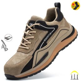 Accessories Summer Breathable Men/women Safety Shoes Steel Toe Antismash Construction Welding Shoes Reflective Strip Male Footwear Sneakers