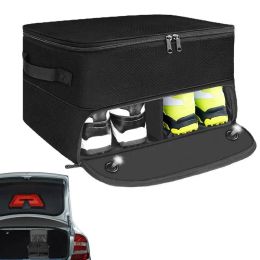 Accessories Golf Trunk Organiser with Lid Foldable Golf Supplies Storage Bag Unisex Portable Golf Ball Box with Removable Bottom Panel