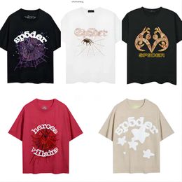 Sp5der T Shirt Men Sp5der Pink Young Thug 555555 Mans Women Quality Foaming Printing Spider Web Pattern Tshirt 769