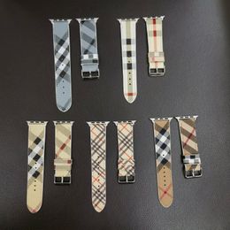 Luxury Top Designer Plaid Watchband Straps for Apple Watch Band 38 40 41 42 44 45 49 mm Luxury Designs Leather watchbands iwatch 9 8 Ultra 7 6 4 5 SE bands