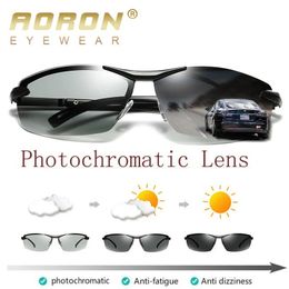 Aoron Fotokromik Polarize Güneş Gözlüğü Erkekler Disolation Eyewear Antiem Parlama UV400 Gözlük Sürüş Goggles