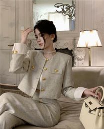 Small Fragrant Wind Set for Women in Autumn, Light Luxury Coat, Long Pants, Two Piece Set for Women Separated