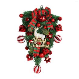 Decorative Flowers Christmas Teardrop Swags Wreath For Festival Garden Indoor Outdoor