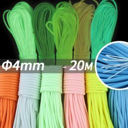 Paracord 1/2/4PCS 20M All Night Light Rope Luminous Nylon Rope Outdoor Camping Tent Rescue Ropes Bold Bundle Fluorescent Climbing Tent