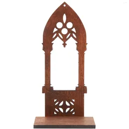 Candle Holders 1 Pair Of Gothic Holder Wooden Decorative Arch Style Stand Candlestick Sconce