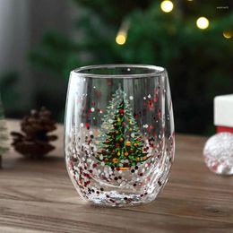 Wine Glasses Tea Cup Round Edges Christmas Clear Drinkware Unique Easy Cleaning