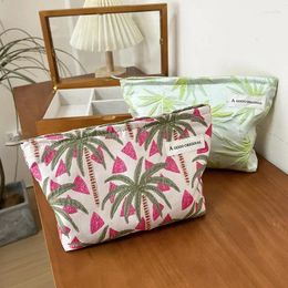 Storage Bags Travel Portable Makeup Bag Cosmetic Organizer Toiletries Daily Women Jacquard Floral Pouch