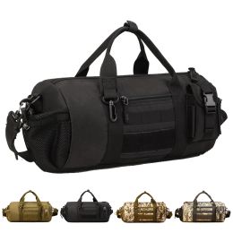 Bags Camo Tactical oulder Bag Men Sports Bag Bucket Duffle Molle Handbag Waterproof Military Bag Women Camping Valise K319